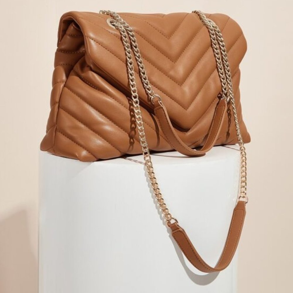 BLACK / TAN / CARMEL ELEGANT CHIC BAG - Picture 9 of 15